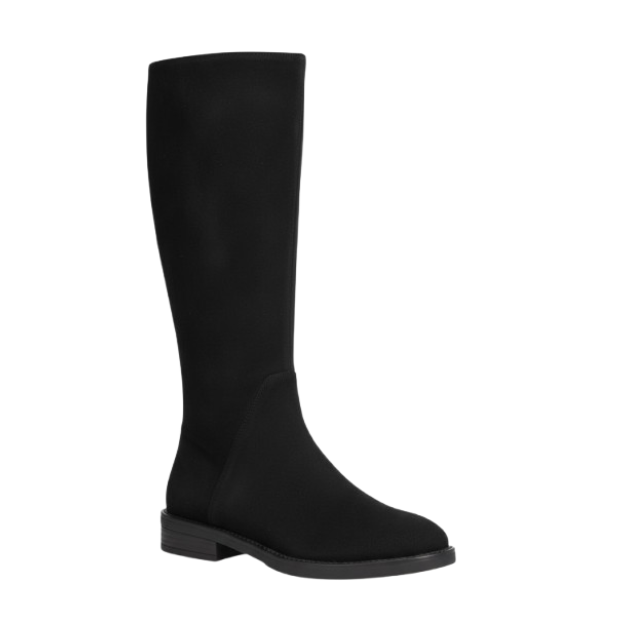Bottes hautes en daim vegan à talon plat – MÉLYORA