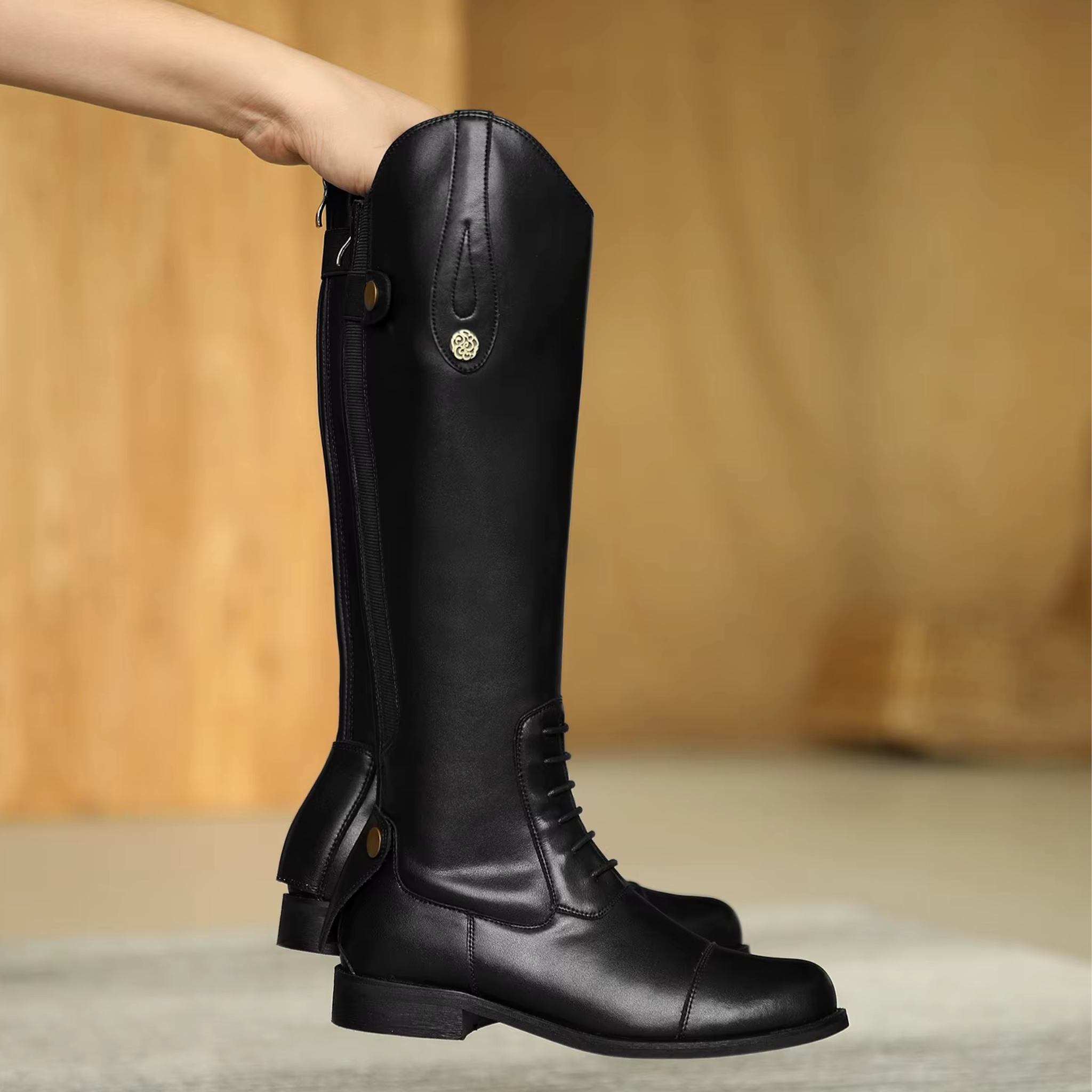 Bottes equitations en similicuir hautes genou - MIRALYS