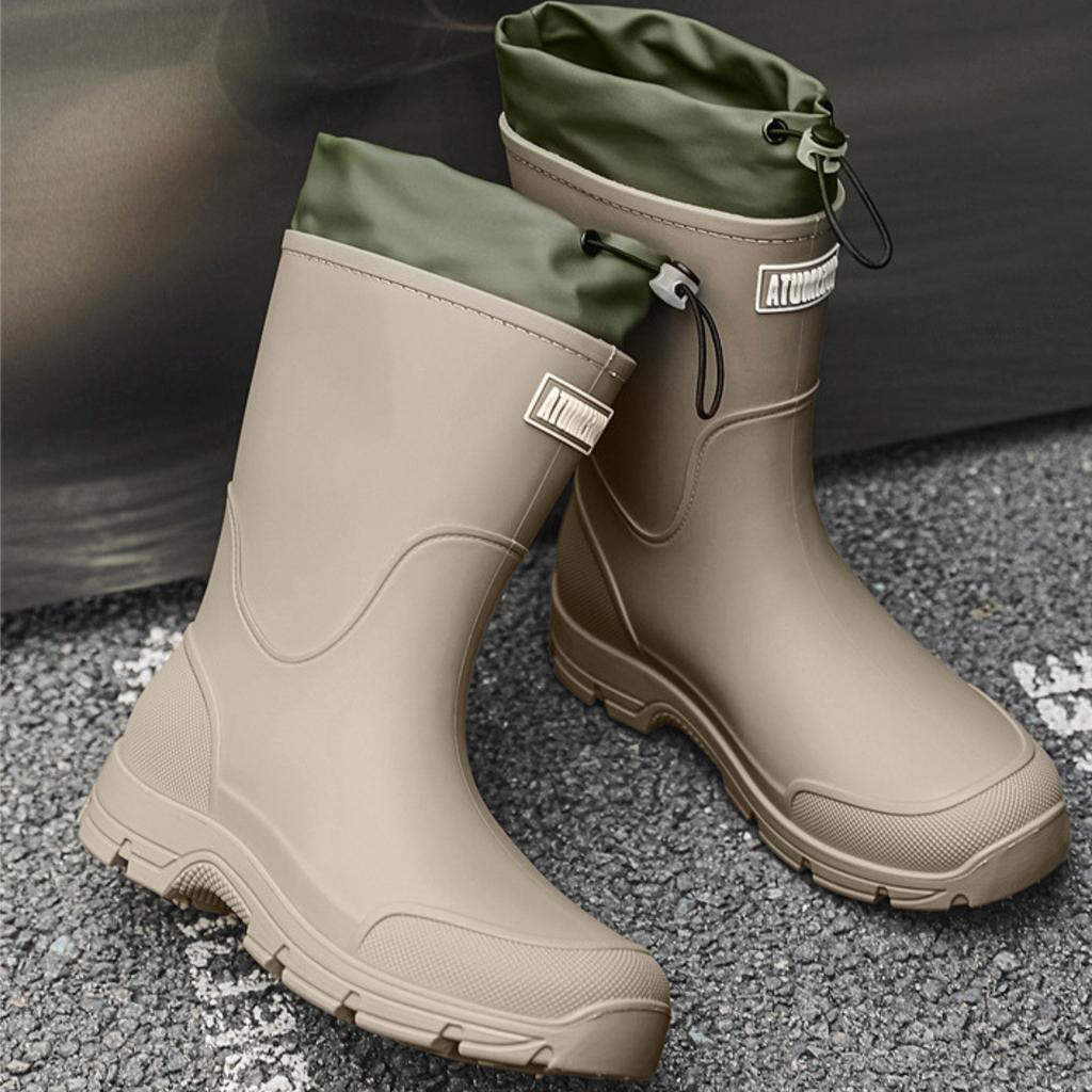 Bottines de pluie à talon carré bout rond - SAVÉRA