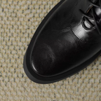 Bottines en cuir à lacet talon rond – VÉANA