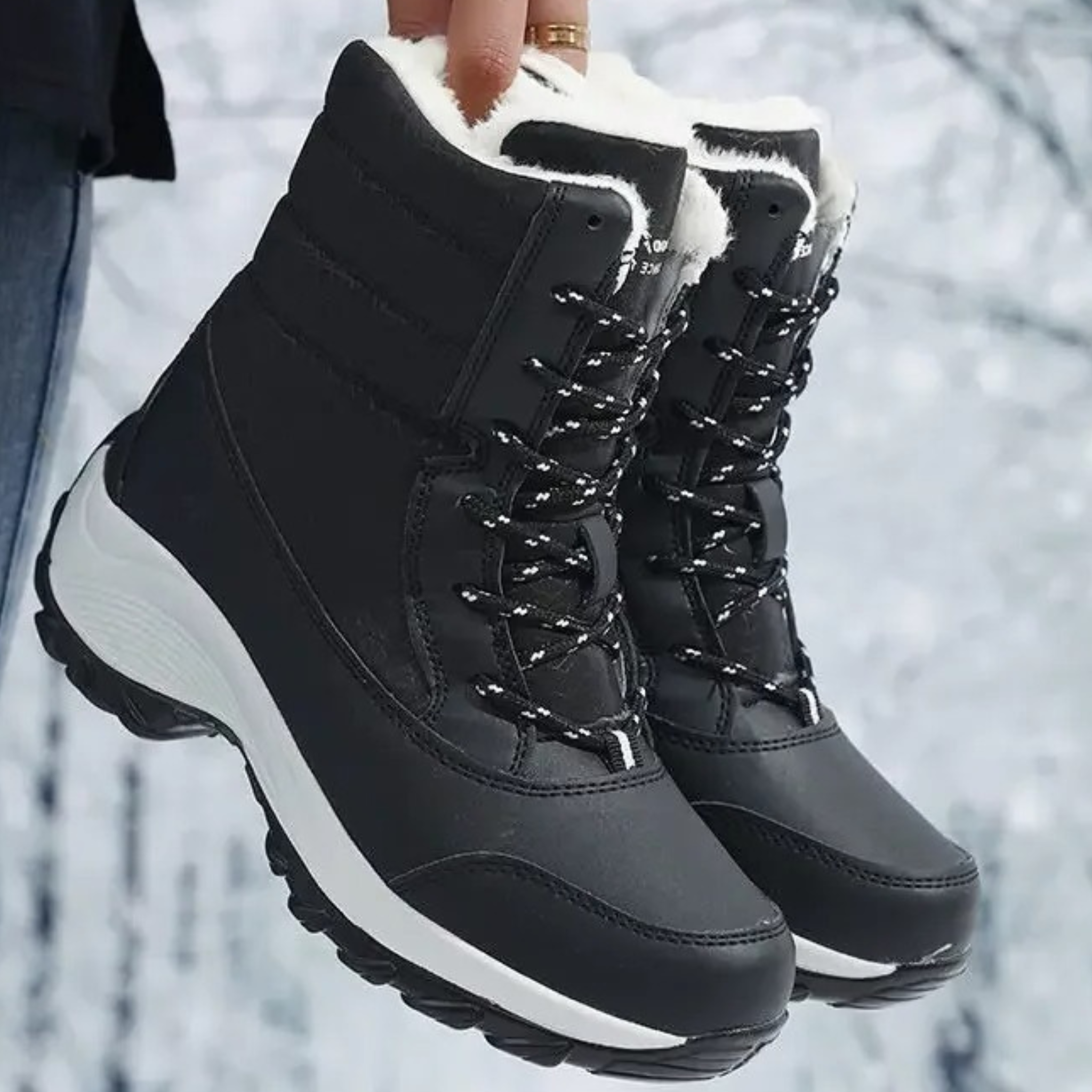 Bottes de neige fourrées imperméables à plateforme – POLARA