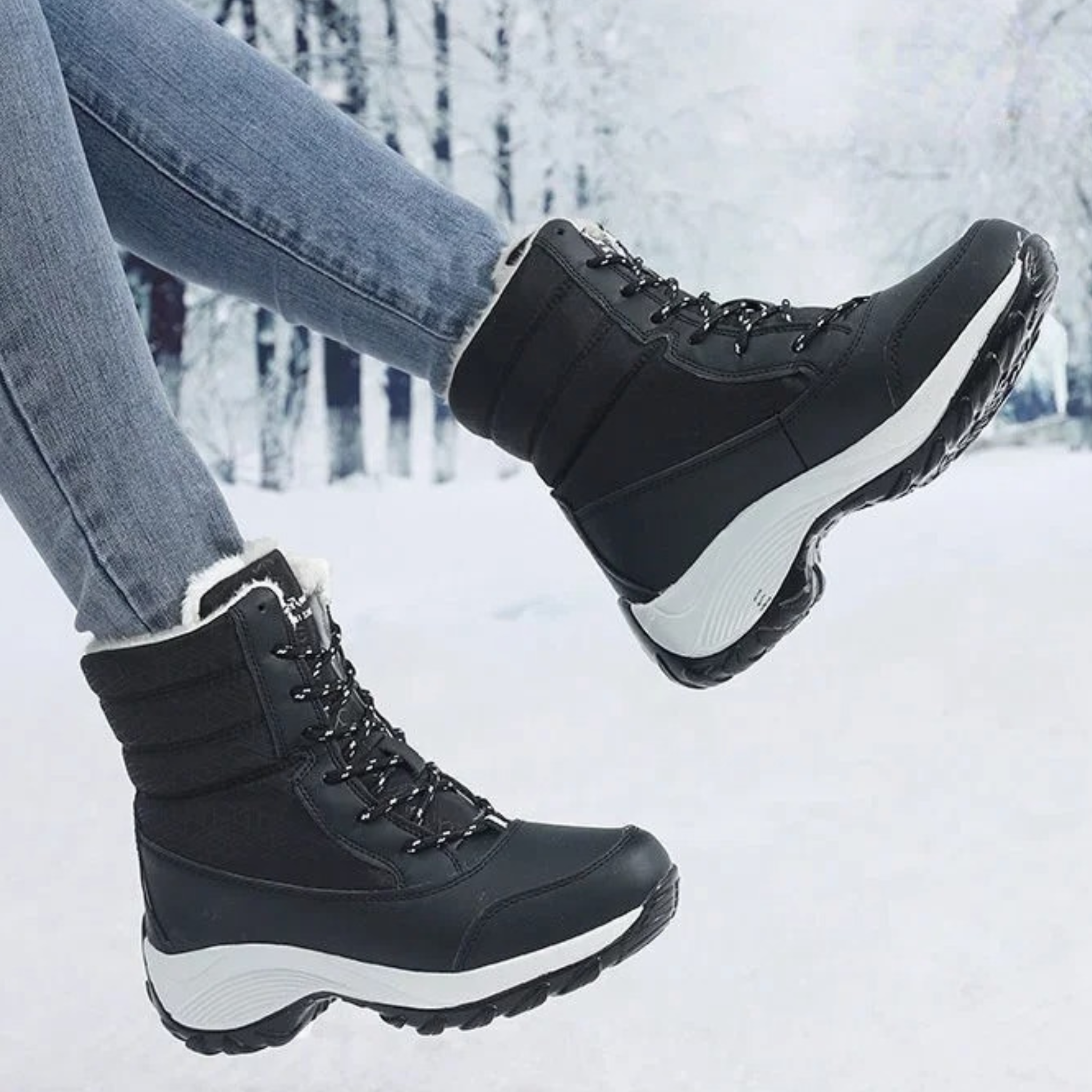 Bottes de neige fourrées imperméables à plateforme – POLARA