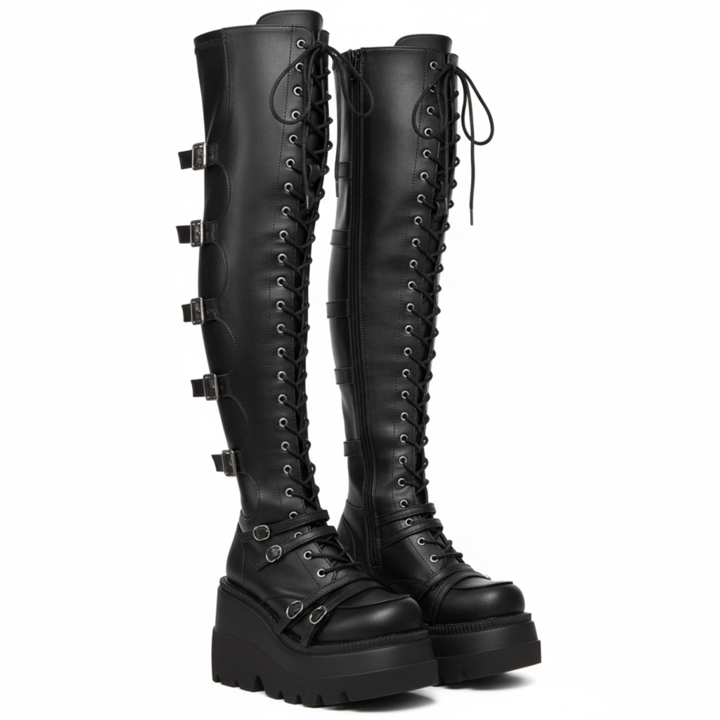 Cuissardes en similicuir Plateforme Compensée NOCTIS