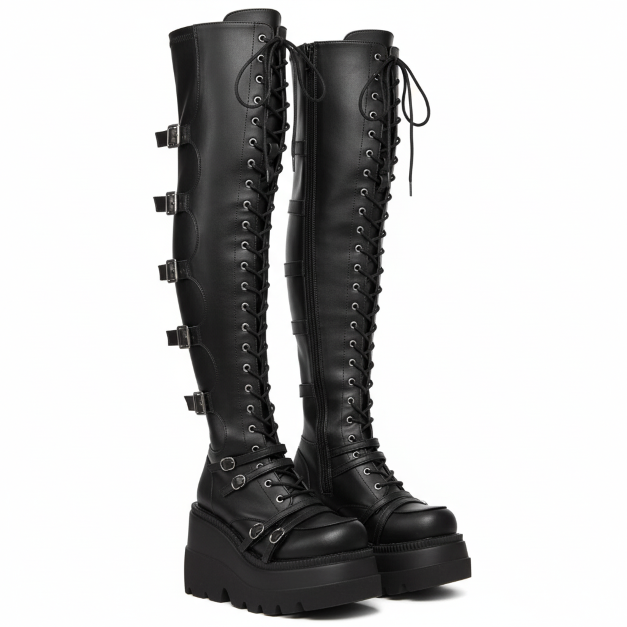 Cuissardes en similicuir Plateforme Compensée NOCTIS