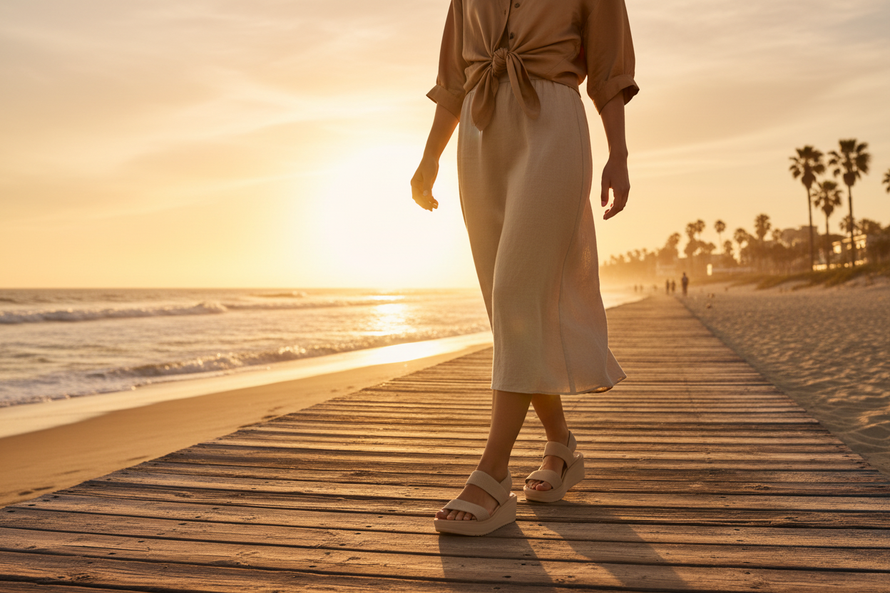 Boardwalk coucher de soleil