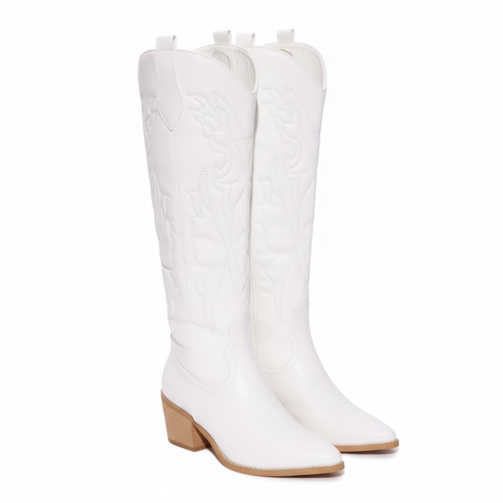Bottes blanches angle 3/4