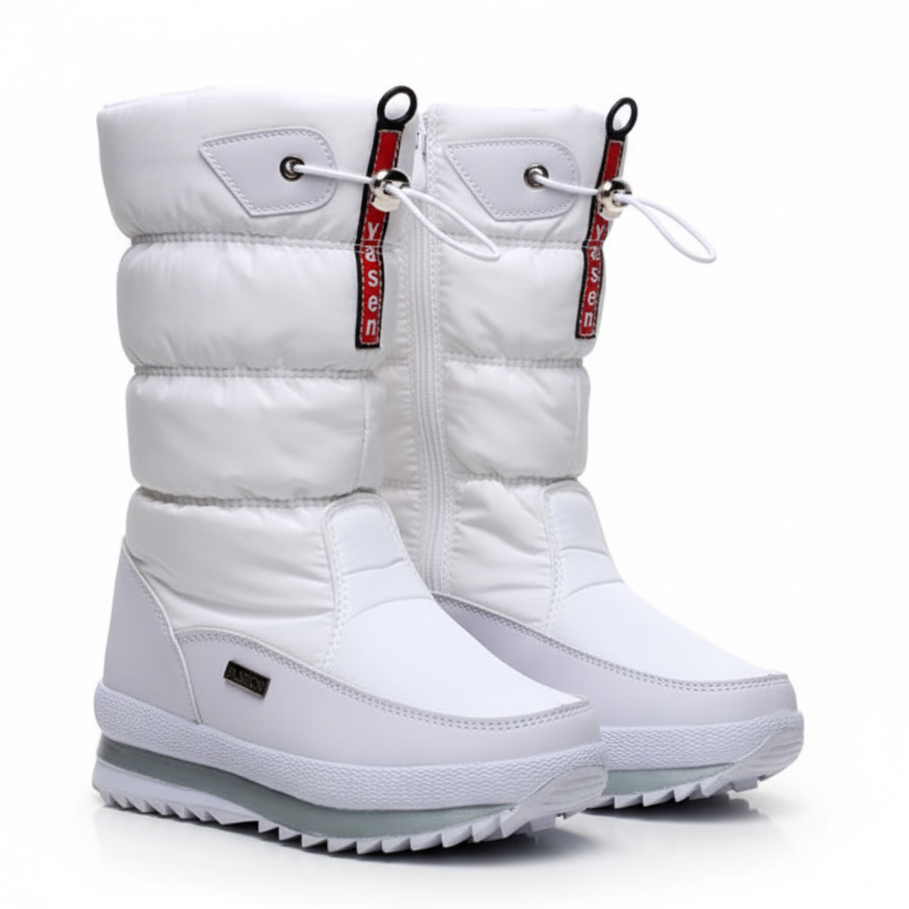Bottes blanches - vue trois-quarts