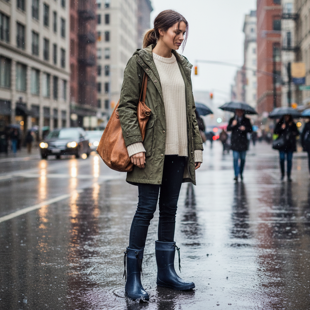 Bottes bleu marine - Look 2