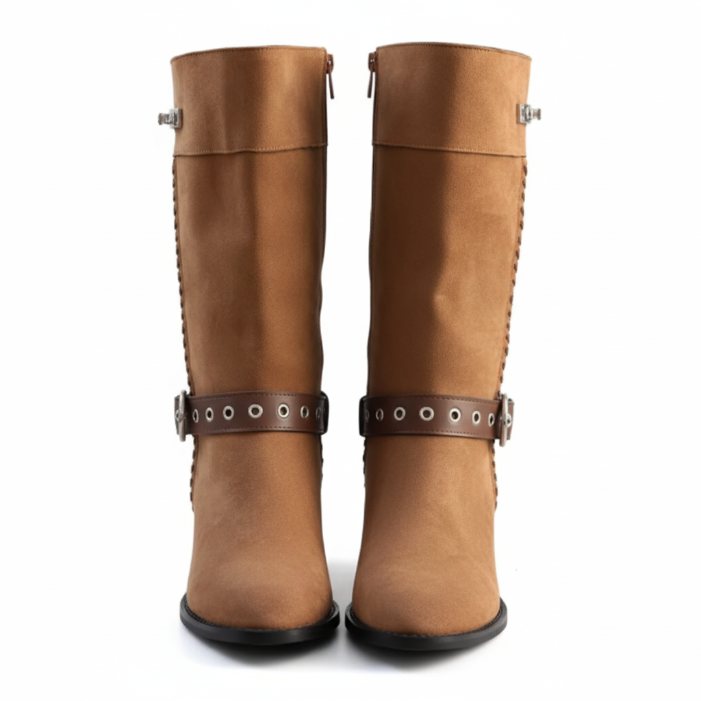 Bottes camel vue de face