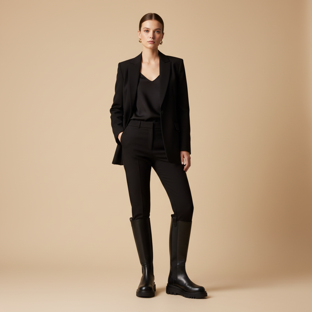 Bottes Chelsea noires - Look chic 1