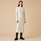 Bottes hautes noires - Look robe pull élégante