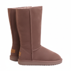 Bottes hautes taupe - profil latéral