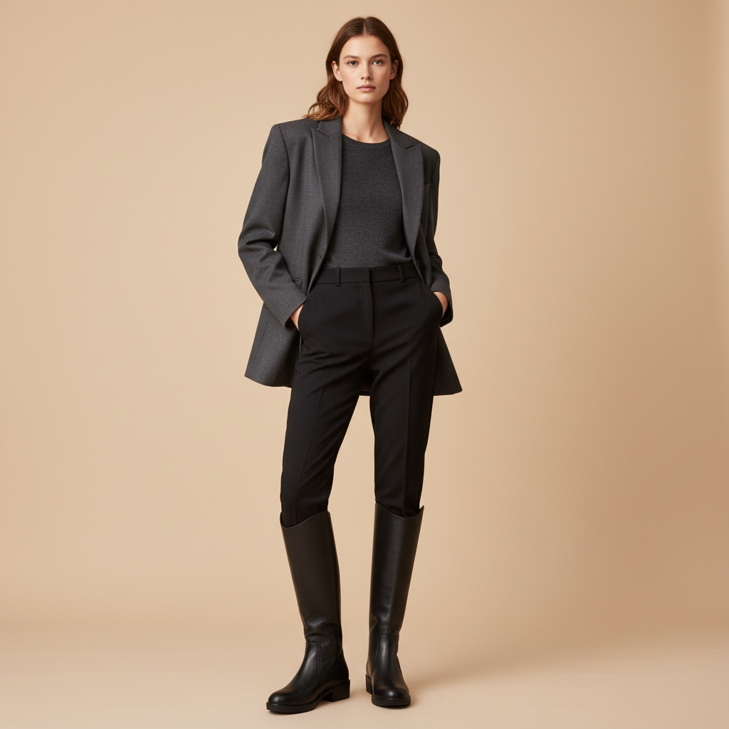 Bottes - Look blazer et pantalon tailleur