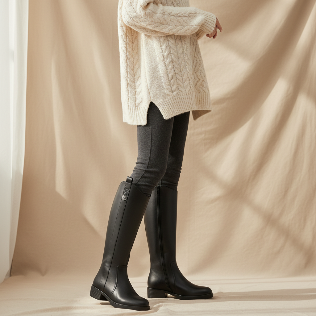 Bottes - Look pull oversize et leggings