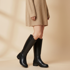 Bottes - Look robe pull tricot