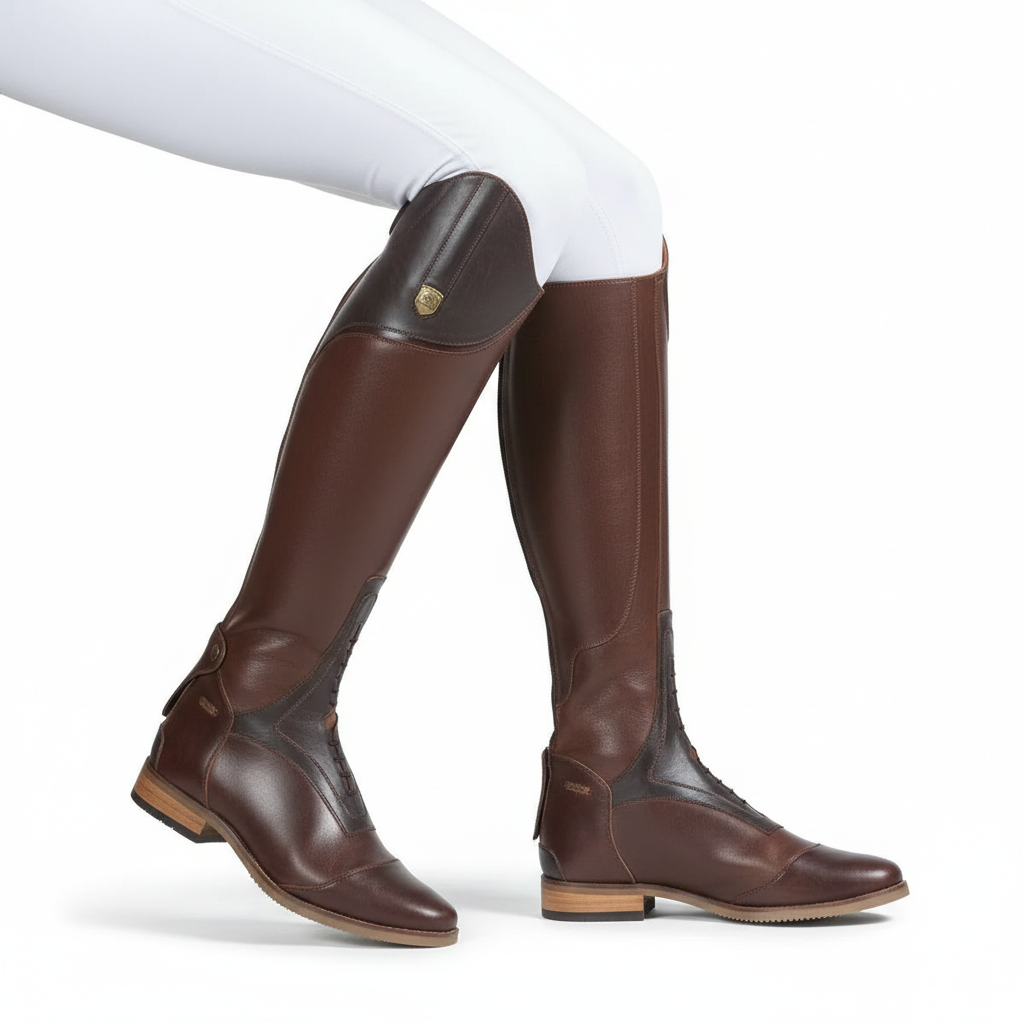 Bottes marron assises