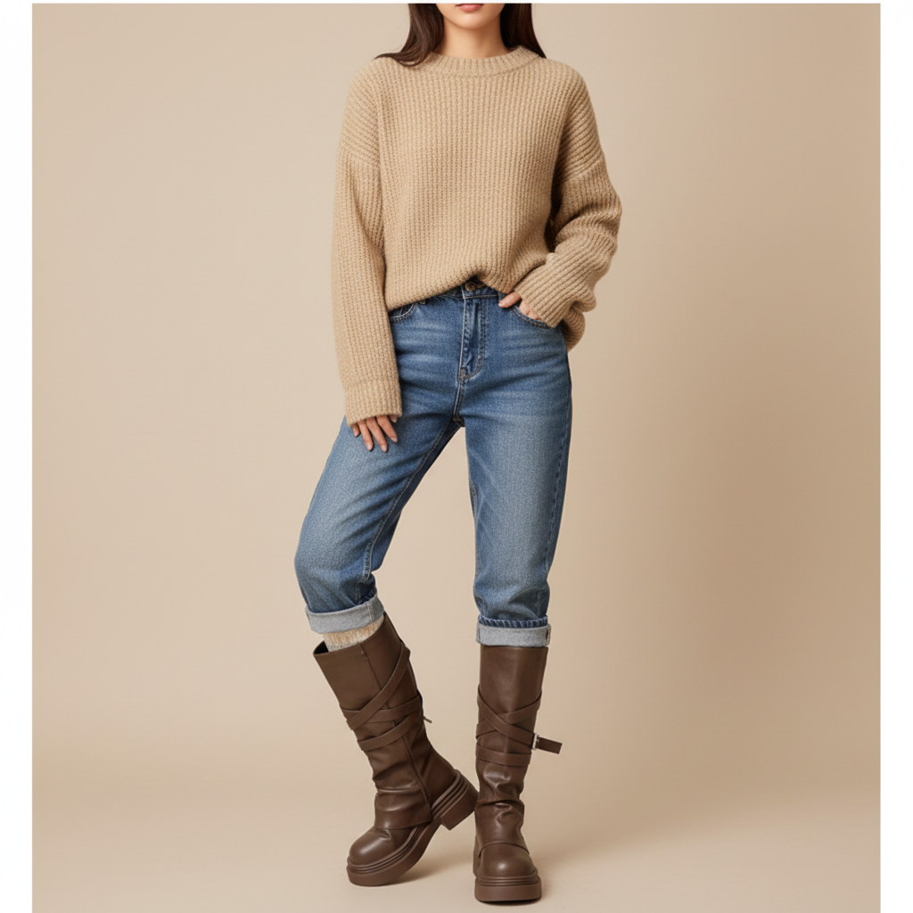 Bottes marron - Look 1