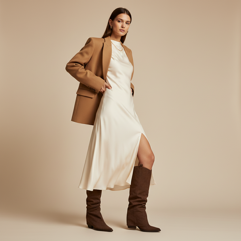 Bottes marron - Look élégant