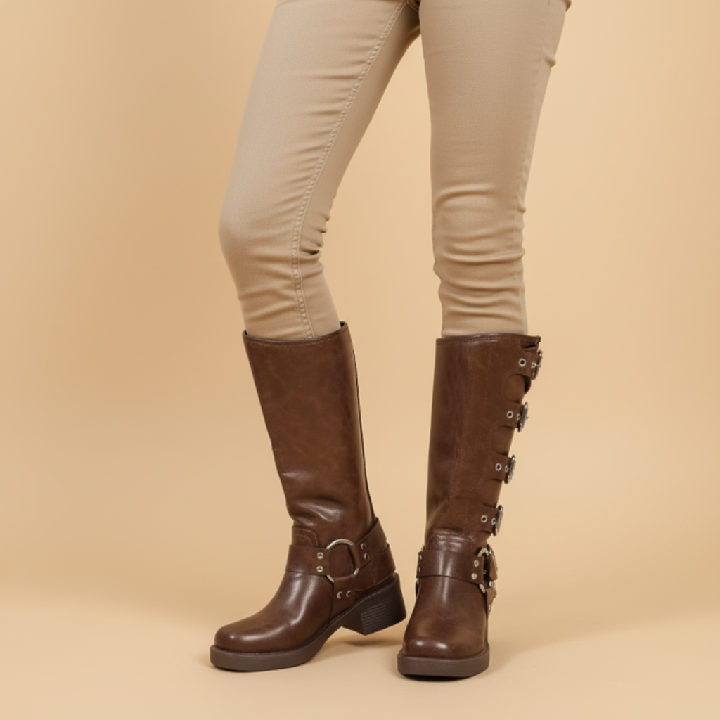 Bottes marron pose 1