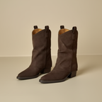 Bottes marron profil latéral