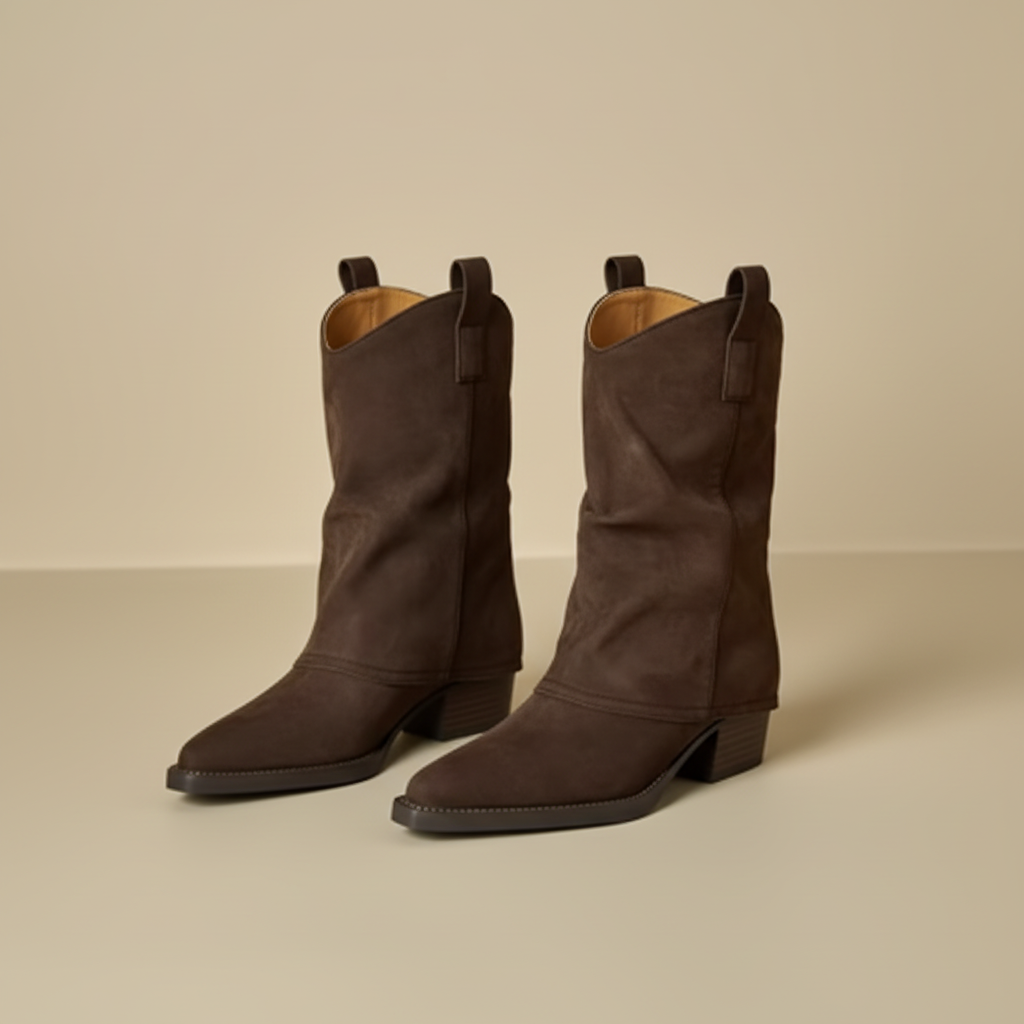 Bottes marron profil latéral