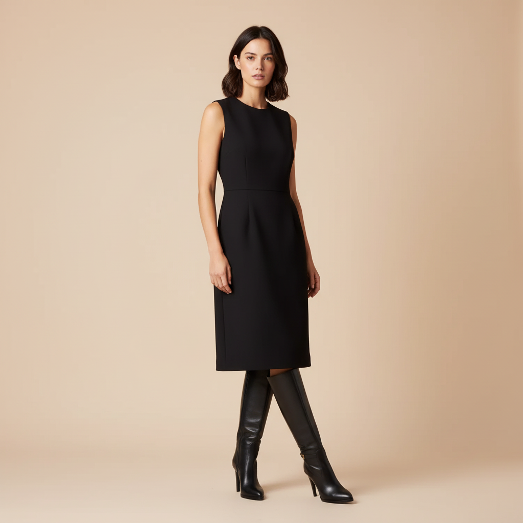 Bottes noires cuir - portrait debout