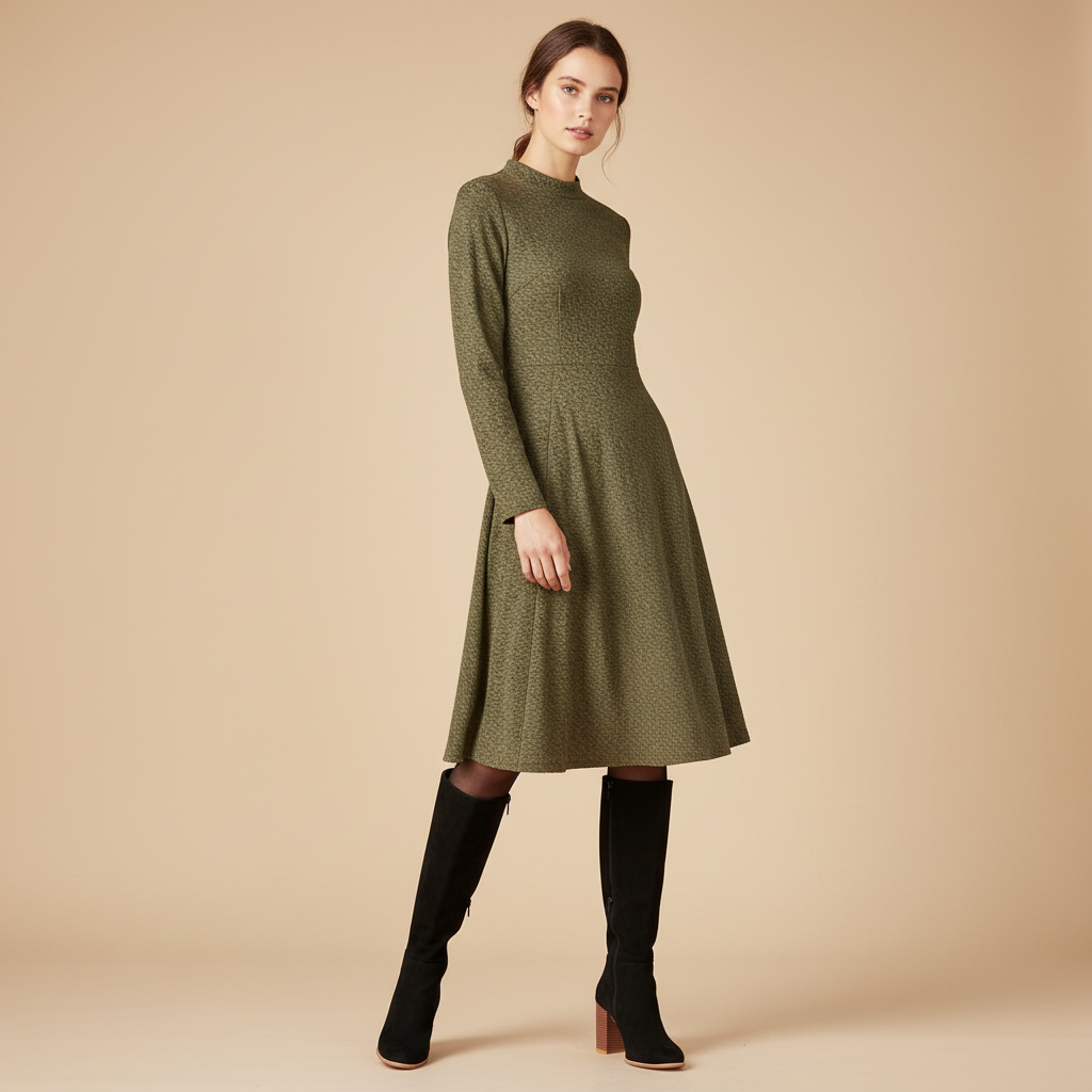 Bottes noires - Look robe