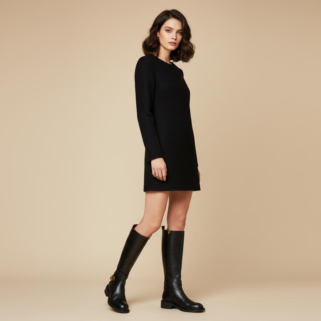 Bottes noires - portrait debout