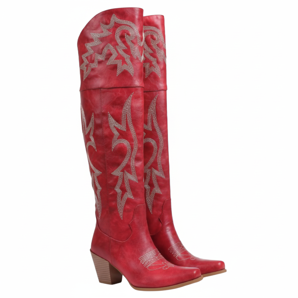 Bottes rouges - fond blanc net