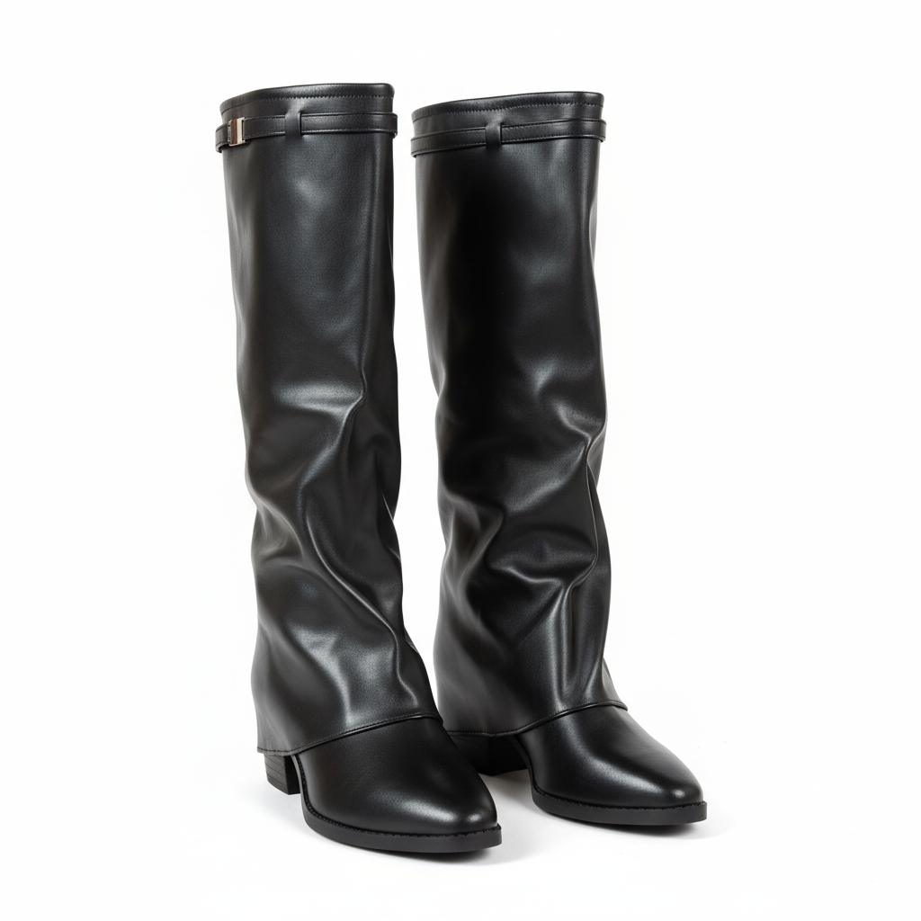 Bottes slouchy noires paire