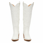 Bottes western blanches vue de face