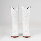 Bottes western blanches vue de face