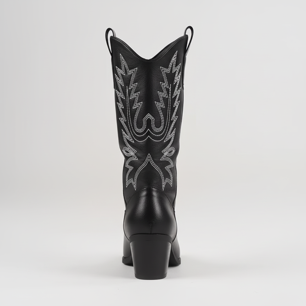 Bottes western noires vue arrière