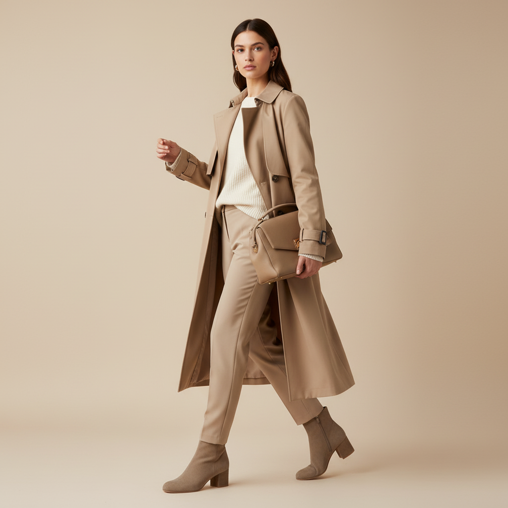 Bottines beiges - femme en mouvement