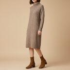 Bottines camel - Look robe pull élégante