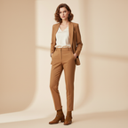 Bottines camel - Look tailleur sophistiqué