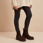 Bottines Chelsea marron - Look jean et pull oversize