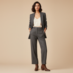 Bottines Chelsea marron - Look tailleur sophistiqué