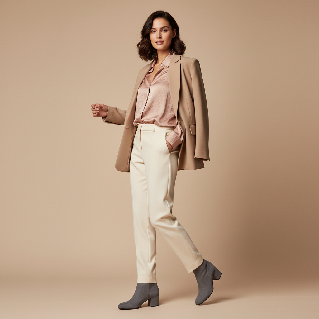 Bottines grises - femme en mouvement