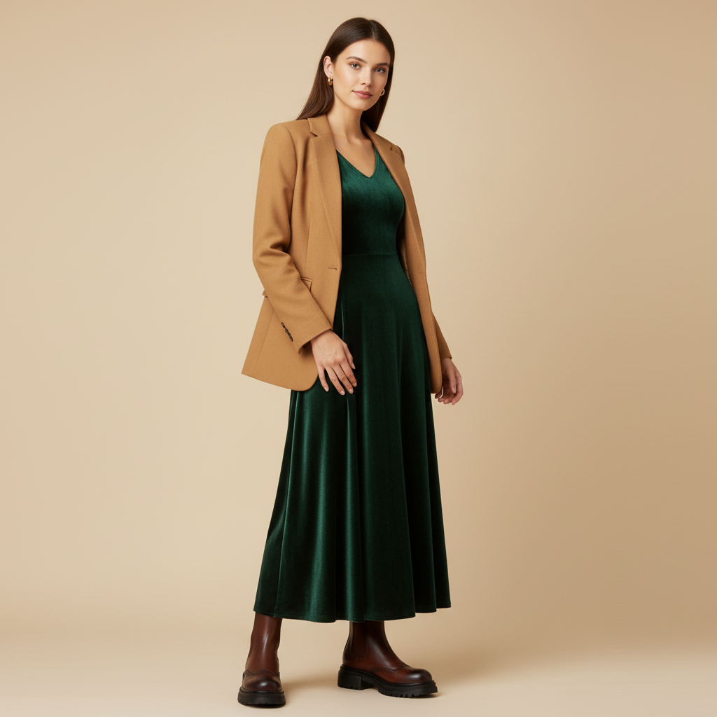 Bottines marron - femme debout