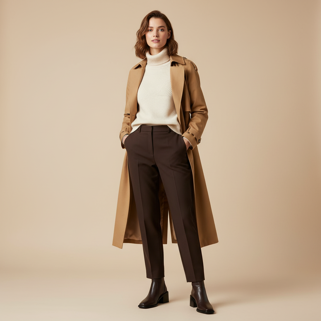 Bottines marron - femme debout