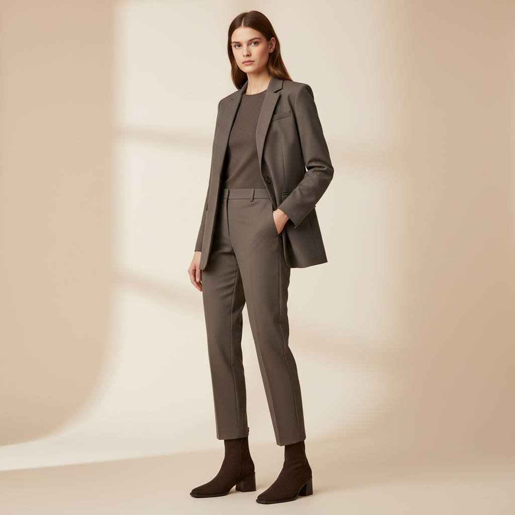 Bottines marron - Look tailleur