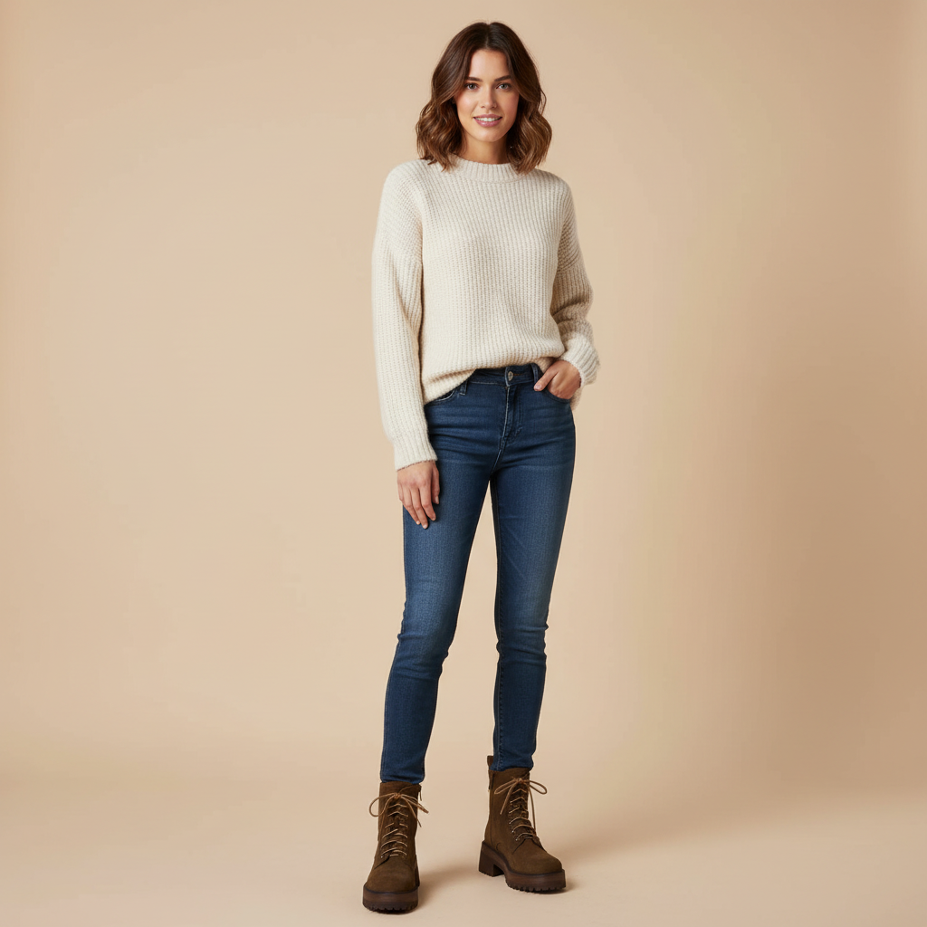 Bottines marron - portrait debout