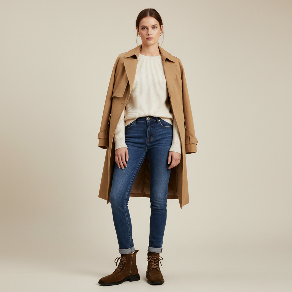 Bottines marron - portrait debout