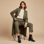 Bottines noires - femme assise