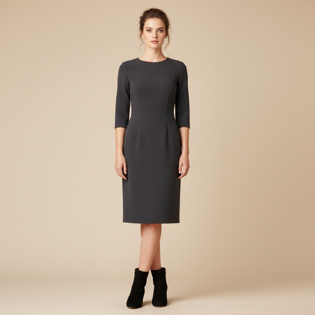 Bottines noires - femme debout