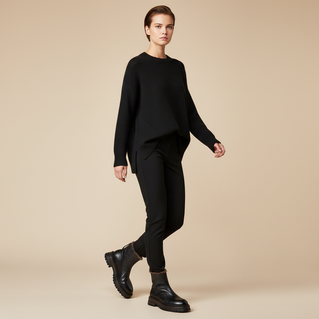 Bottines noires - femme en mouvement