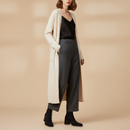 Bottines noires - Look pantalon large et cardigan