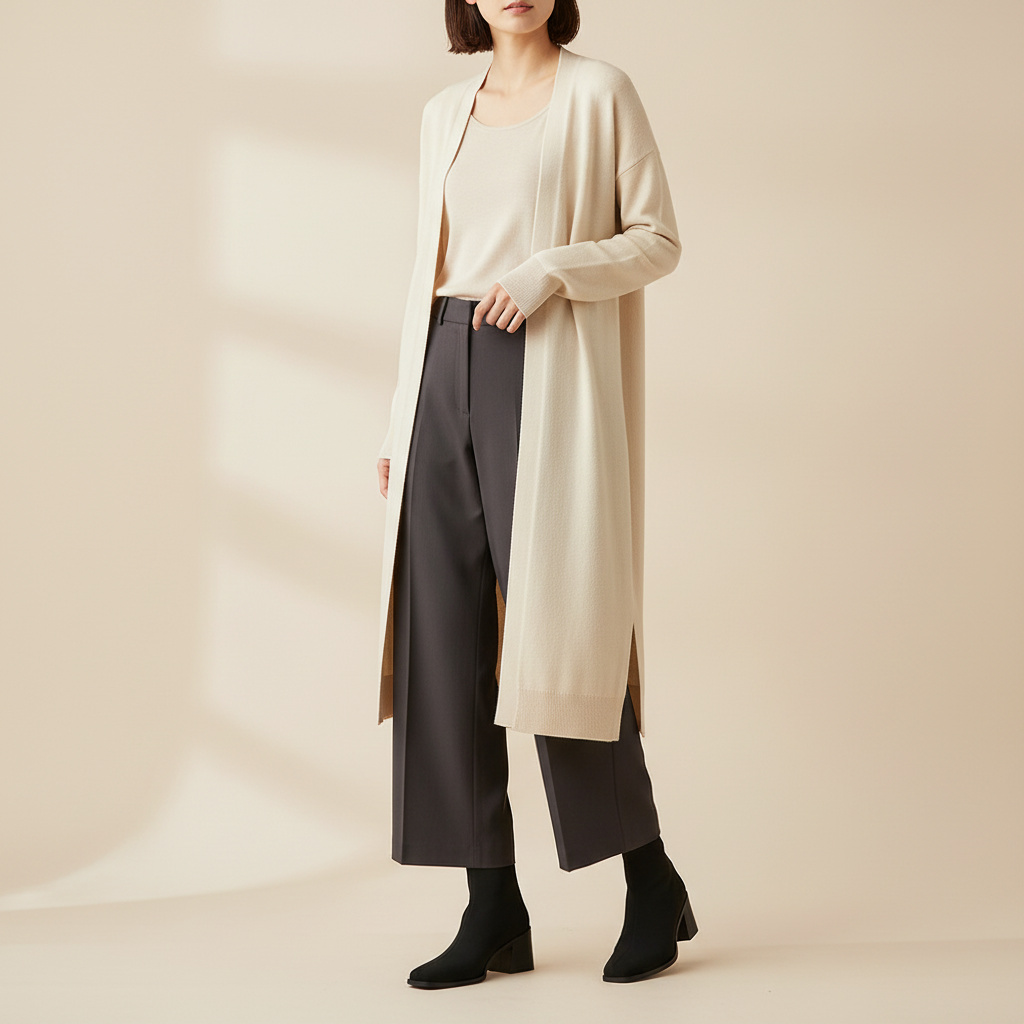 Bottines noires - Look pantalon large