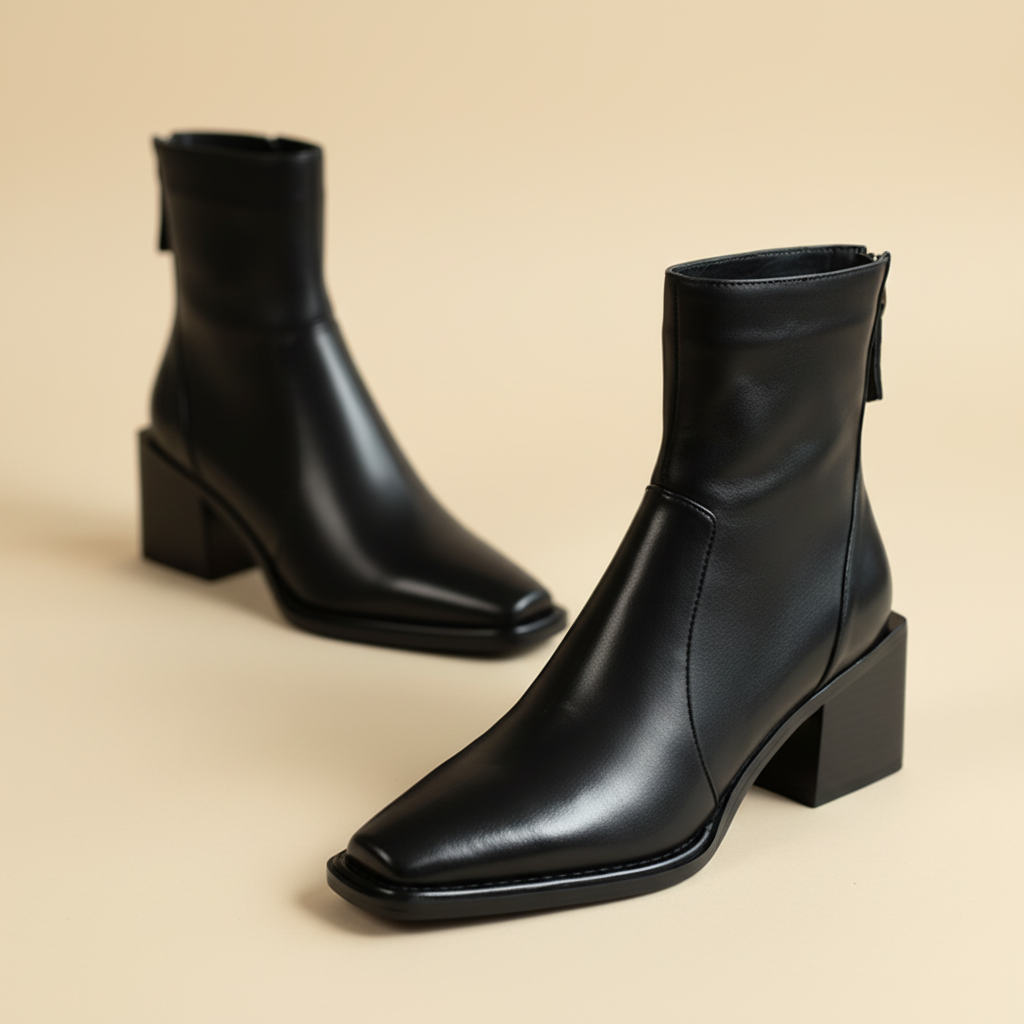 Bottines noires vue trois-quarts